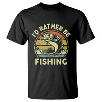 Funny Bass Fishing T Shirt I'd Rather Be Fishing Retro Vintage - Wonder Print Shop