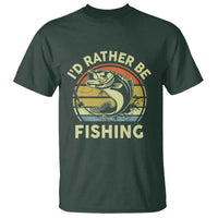 Funny Bass Fishing T Shirt I'd Rather Be Fishing Retro Vintage - Wonder Print Shop
