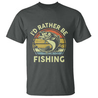 Funny Bass Fishing T Shirt I'd Rather Be Fishing Retro Vintage - Wonder Print Shop