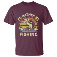 Funny Bass Fishing T Shirt I'd Rather Be Fishing Retro Vintage - Wonder Print Shop