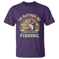 Funny Bass Fishing T Shirt I'd Rather Be Fishing Retro Vintage - Wonder Print Shop