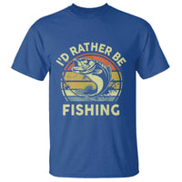 Funny Bass Fishing T Shirt I'd Rather Be Fishing Retro Vintage - Wonder Print Shop