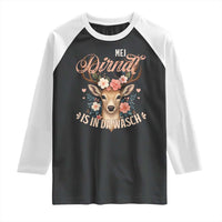 Funny Oktoberfest Deer Raglan Shirt Mei Dirndl Is In Da Wasch German Bavarian Costume - Wonder Print Shop