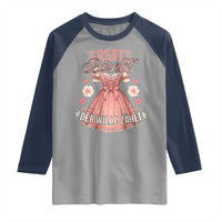 Funny Ersatz Backup Dirndl Oktoberfest Raglan Shirt Der Wille Zahlt Bavarian Festival Costume Humor - Wonder Print Shop