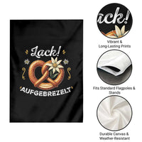 Zack Aufgebrezelt Oktoberfest Garden Flag Dress Up Funny Pretzel Edelweiss Bavarian Festival - Wonder Print Shop