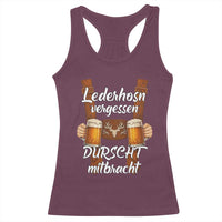 Lederhosen Forgotten Oktoberfest Racerback Tank Top Durscht Mitbracht Funny Beer Drinking - Wonder Print Shop