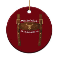 Funny Lederhosen Costume Alternative for Oktoberfest Ceramic Ornament Mei Lederhosn Is In Da Wasch - Wonder Print Shop