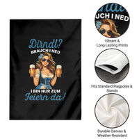 Funny Beer Girl Oktoberfest Garden Flag Dirndle I Bin Nur Zum Feiern Da Party - Wonder Print Shop