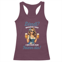 Funny Beer Girl Oktoberfest Racerback Tank Top Dirndle I Bin Nur Zum Feiern Da Party - Wonder Print Shop