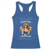 Funny Beer Girl Oktoberfest Racerback Tank Top Dirndle I Bin Nur Zum Feiern Da Party - Wonder Print Shop