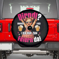 Funny Cute Girl Oktoberfest Spare Tire Cover Dirndle I Bin Nur Zum Feiern Da Party - Wonder Print Shop