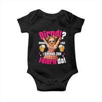 Funny Cute Girl Oktoberfest Baby Onesie Dirndle I Bin Nur Zum Feiern Da Party - Wonder Print Shop