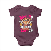 Funny Cute Girl Oktoberfest Baby Onesie Dirndle I Bin Nur Zum Feiern Da Party - Wonder Print Shop