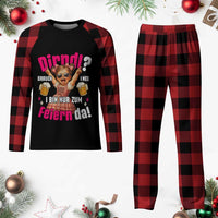 Funny Cute Girl Oktoberfest Plaid Pajama Set Dirndle I Bin Nur Zum Feiern Da Party - Wonder Print Shop
