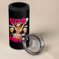 Funny Cute Girl Oktoberfest 4 in 1 Can Cooler Tumbler Dirndle I Bin Nur Zum Feiern Da Party - Wonder Print Shop