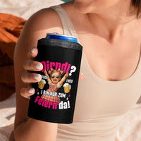 Funny Cute Girl Oktoberfest 4 in 1 Can Cooler Tumbler Dirndle I Bin Nur Zum Feiern Da Party - Wonder Print Shop