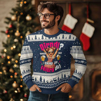 Funny Cute Girl Oktoberfest Ugly Christmas Sweater Dirndle I Bin Nur Zum Feiern Da Party - Wonder Print Shop