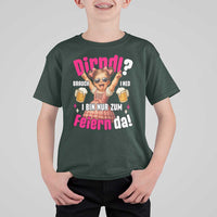 Funny Cute Girl Oktoberfest T Shirt For Kid Dirndle I Bin Nur Zum Feiern Da Party - Wonder Print Shop