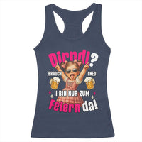 Funny Cute Girl Oktoberfest Racerback Tank Top Dirndle I Bin Nur Zum Feiern Da Party - Wonder Print Shop