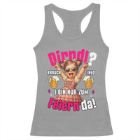 Funny Cute Girl Oktoberfest Racerback Tank Top Dirndle I Bin Nur Zum Feiern Da Party - Wonder Print Shop
