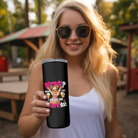 Funny Cute Girl Oktoberfest Skinny Tumbler Dirndle I Bin Nur Zum Feiern Da Party - Wonder Print Shop
