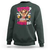 Funny Cute Girl Oktoberfest Sweatshirt Dirndle I Bin Nur Zum Feiern Da Party - Wonder Print Shop