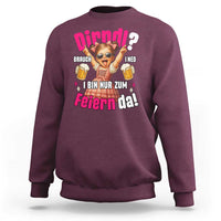 Funny Cute Girl Oktoberfest Sweatshirt Dirndle I Bin Nur Zum Feiern Da Party - Wonder Print Shop