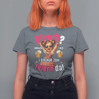 Funny Cute Girl Oktoberfest T Shirt For Women Dirndle I Bin Nur Zum Feiern Da Party - Wonder Print Shop
