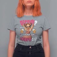 Funny Cute Girl Oktoberfest T Shirt For Women Dirndle I Bin Nur Zum Feiern Da Party - Wonder Print Shop
