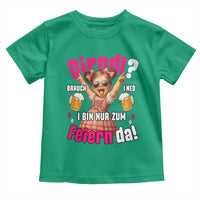 Funny Cute Girl Oktoberfest Toddler T Shirt Dirndle I Bin Nur Zum Feiern Da Party - Wonder Print Shop