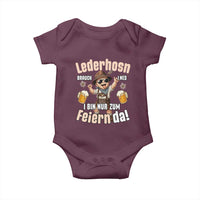 Funny Cute Boy Lederhosen Oktoberfest Baby Onesie Lederhosn I Bin Nur Zum Feiern Da Party - Wonder Print Shop