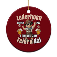 Funny Cute Boy Lederhosen Oktoberfest Ceramic Ornament Lederhosn I Bin Nur Zum Feiern Da Party - Wonder Print Shop