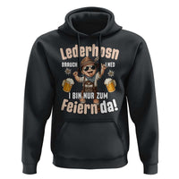 Funny Cute Boy Lederhosen Oktoberfest Hoodie Lederhosn I Bin Nur Zum Feiern Da Party - Wonder Print Shop