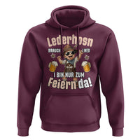 Funny Cute Boy Lederhosen Oktoberfest Hoodie Lederhosn I Bin Nur Zum Feiern Da Party - Wonder Print Shop