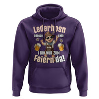 Funny Cute Boy Lederhosen Oktoberfest Hoodie Lederhosn I Bin Nur Zum Feiern Da Party - Wonder Print Shop