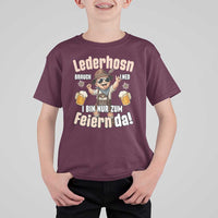 Funny Cute Boy Lederhosen Oktoberfest T Shirt For Kid Lederhosn I Bin Nur Zum Feiern Da Party - Wonder Print Shop