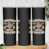 Funny Cute Boy Lederhosen Oktoberfest Skinny Tumbler Lederhosn I Bin Nur Zum Feiern Da Party - Wonder Print Shop