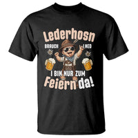 Funny Cute Boy Lederhosen Oktoberfest T Shirt Lederhosn I Bin Nur Zum Feiern Da Party - Wonder Print Shop