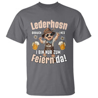 Funny Cute Boy Lederhosen Oktoberfest T Shirt Lederhosn I Bin Nur Zum Feiern Da Party - Wonder Print Shop