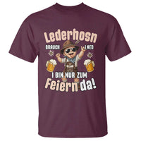 Funny Cute Boy Lederhosen Oktoberfest T Shirt Lederhosn I Bin Nur Zum Feiern Da Party - Wonder Print Shop