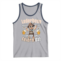 Funny Cute Boy Lederhosen Oktoberfest Tank Top Lederhosn I Bin Nur Zum Feiern Da Party - Wonder Print Shop