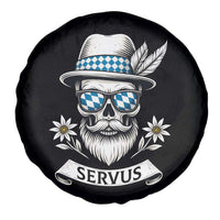 Bavarian Skull Servus Oktoberfest Spare Tire Cover Cool Alpine Hat Tyrolean German Tradition Style - Wonder Print Shop