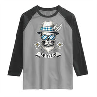 Bavarian Skull Servus Oktoberfest Raglan Shirt Cool Alpine Hat Tyrolean German Tradition Style - Wonder Print Shop