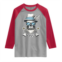 Bavarian Skull Servus Oktoberfest Raglan Shirt Cool Alpine Hat Tyrolean German Tradition Style - Wonder Print Shop