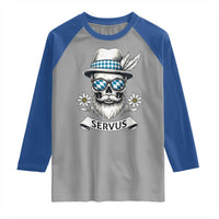 Bavarian Skull Servus Oktoberfest Raglan Shirt Cool Alpine Hat Tyrolean German Tradition Style - Wonder Print Shop