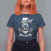 Bavarian Skull Servus Oktoberfest T Shirt For Women Cool Alpine Hat Tyrolean German Tradition Style - Wonder Print Shop