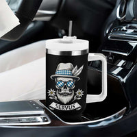Bavarian Skull Servus Oktoberfest Tumbler With Handle Cool Alpine Hat Tyrolean German Tradition Style - Wonder Print Shop
