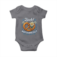 Zack Aufgebrezelt Oktoberfest Baby Onesie Funny Bavarian Pretzel Edelweiss Blue - Wonder Print Shop