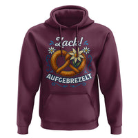 Zack Aufgebrezelt Oktoberfest Hoodie Funny Bavarian Pretzel Edelweiss Blue - Wonder Print Shop