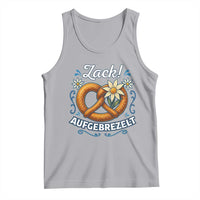 Zack Aufgebrezelt Oktoberfest Tank Top Funny Bavarian Pretzel Edelweiss Blue - Wonder Print Shop